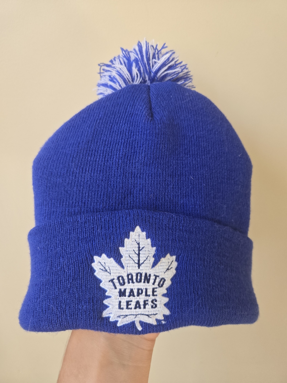 Vintage Toronto Maple Leafs x Esso Promotional Pom Beanie Toque Blue